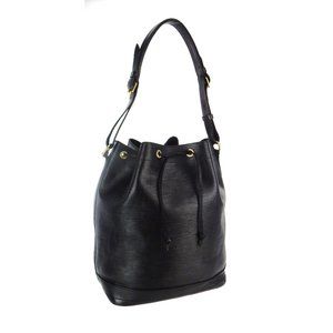 Vintage LOUIS VUITTON Black Epi Leather Noe Drawstring Shoulder Bag